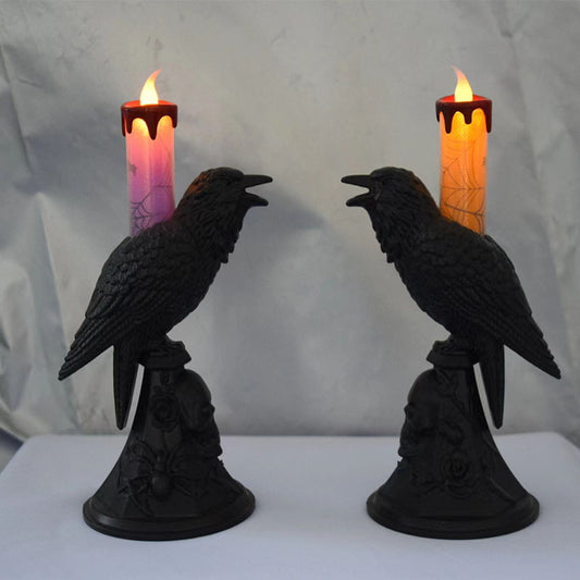 LED-Nachtlicht mit Rabenkerze aus Kunststoff – perfektes Geschenk für Halloween 