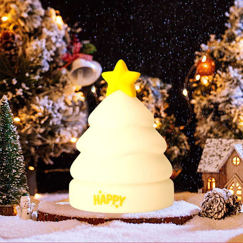Star Tree Christmas Edition Silicone Squishy Night Light Holiday Glow Gift-Ready Seasonal