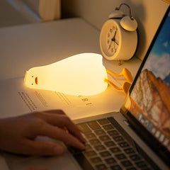 Veilleuse LED en silicone souple en forme de canard paresseux – Cadeau idéal pour les enfants et les filles
