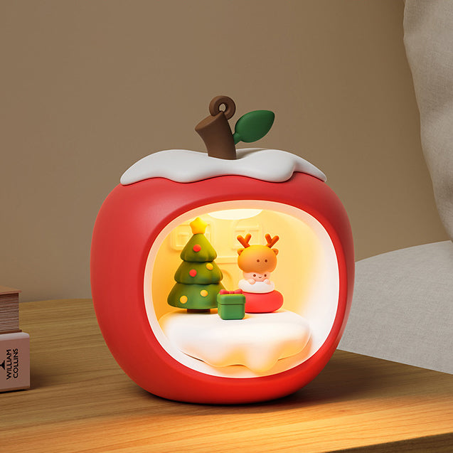 Apple House Christmas Edition Night Light Holiday Glow Gift-Ready Seasonal