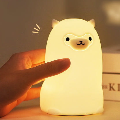 Squishy Silikon Alpaka LED-Nachtlicht - Perfektes Geschenk für Kinder und Mädchen