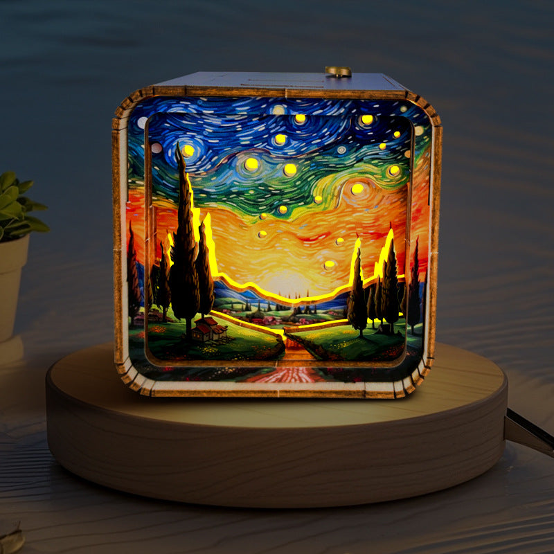 3D-Holzpuzzle Sternenhimmel Nachtlicht DIY Dekoration - Perfektes kreatives Geschenk