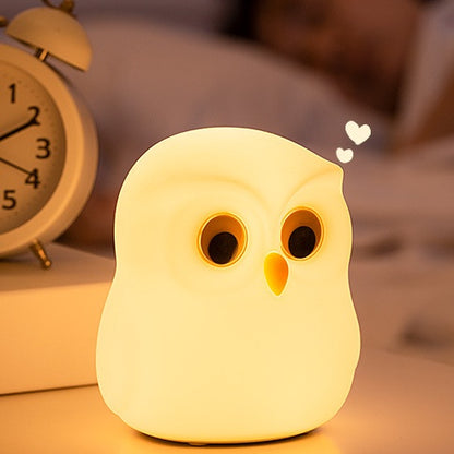 Squishy Silikon-LED-Nachtlicht „Kleine Eule“ – perfektes Geschenk für Kinder und Mädchen