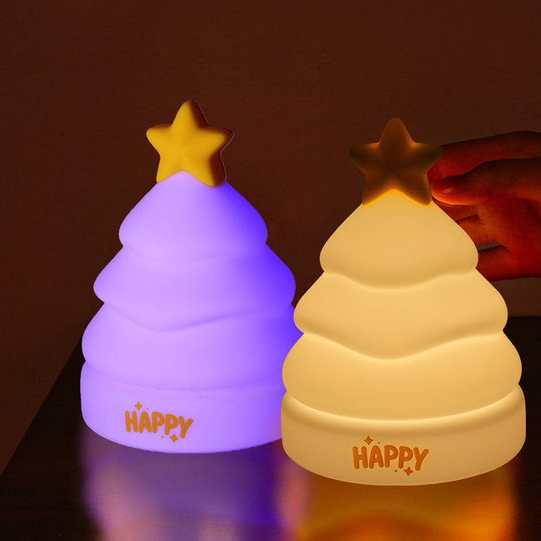 Star Tree Christmas Edition Silicone Squishy Night Light Holiday Glow Gift-Ready Seasonal