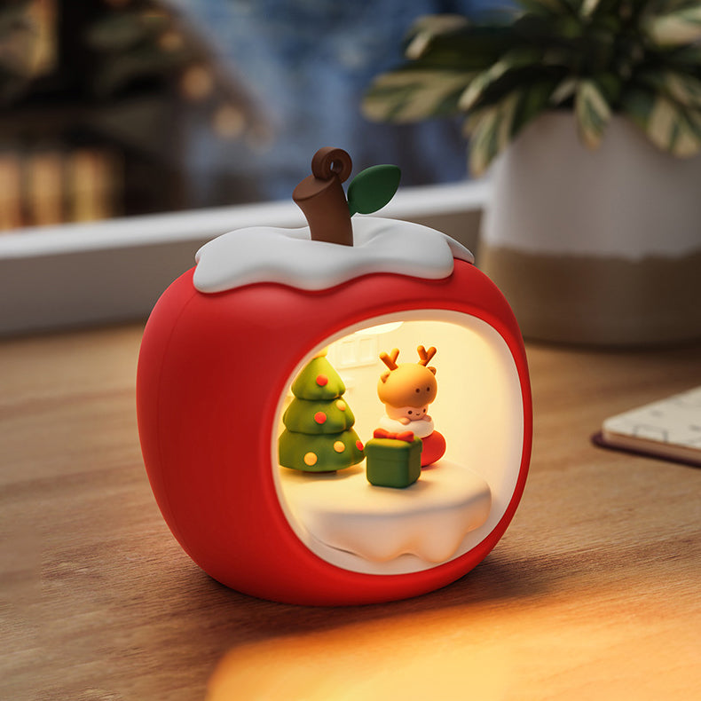 Apple House Christmas Edition Night Light Holiday Glow Gift-Ready Seasonal