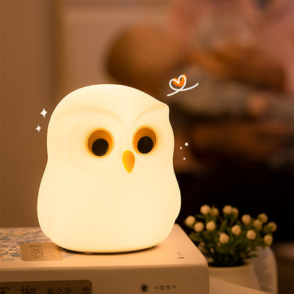Squishy Silikon-LED-Nachtlicht „Kleine Eule“ – perfektes Geschenk für Kinder und Mädchen