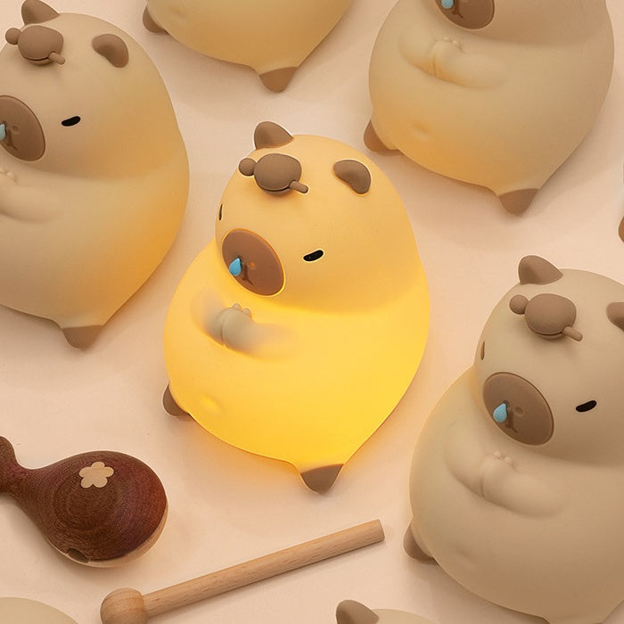 Squishy Silikon Snotty Capybara LED-Nachtlicht - Perfektes Geschenk für Kinder und Mädchen