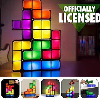 DIY Tetris Stackable Night Light LED Puzzle Gift 7 Colors 3D Tangram Light
