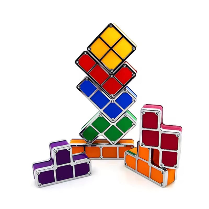 DIY Tetris Stackable Night Light LED Puzzle Gift 7 Colors 3D Tangram Light