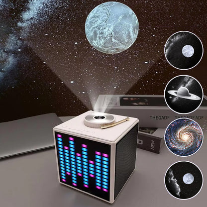 Enceinte Bluetooth à projection Galaxy, 4 modes rotatifs, bruit blanc, lumières d'ambiance