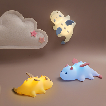 Squishy Silicone Cute Baby Dragon LED Night Light - Perfect Gift for Kids and Girls