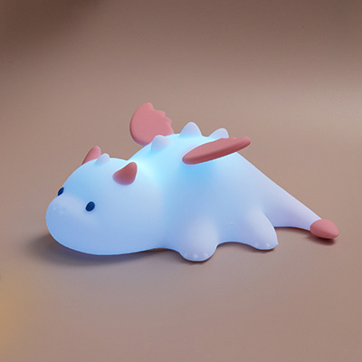 Squishy Silicone Cute Baby Dragon LED Night Light - Perfect Gift for Kids and Girls