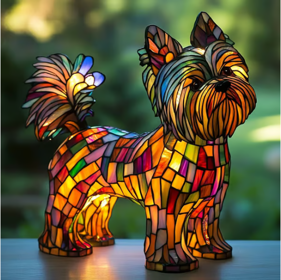 Dog Puppy Resin Colorful Lamp Series Art Night Light Gift