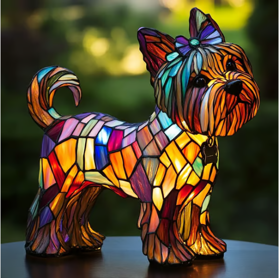 Dog Puppy Resin Colorful Lamp Series Art Night Light Gift
