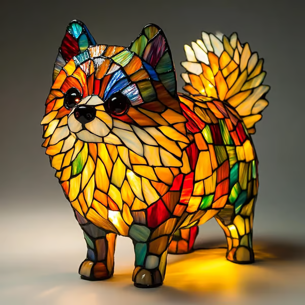 Dog Puppy Resin Colorful Lamp Series Art Night Light Gift