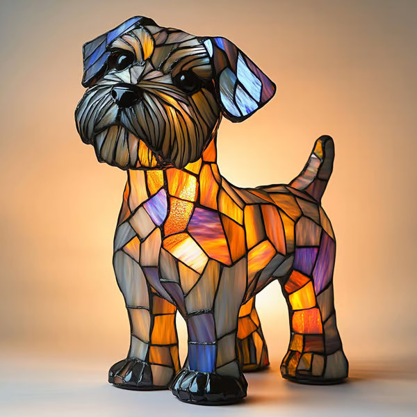 Dog Puppy Resin Colorful Lamp Series Art Night Light Gift