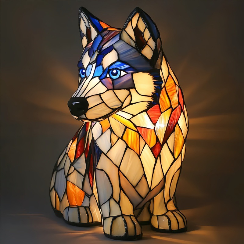 Dog Puppy Resin Colorful Lamp Series Art Night Light Gift
