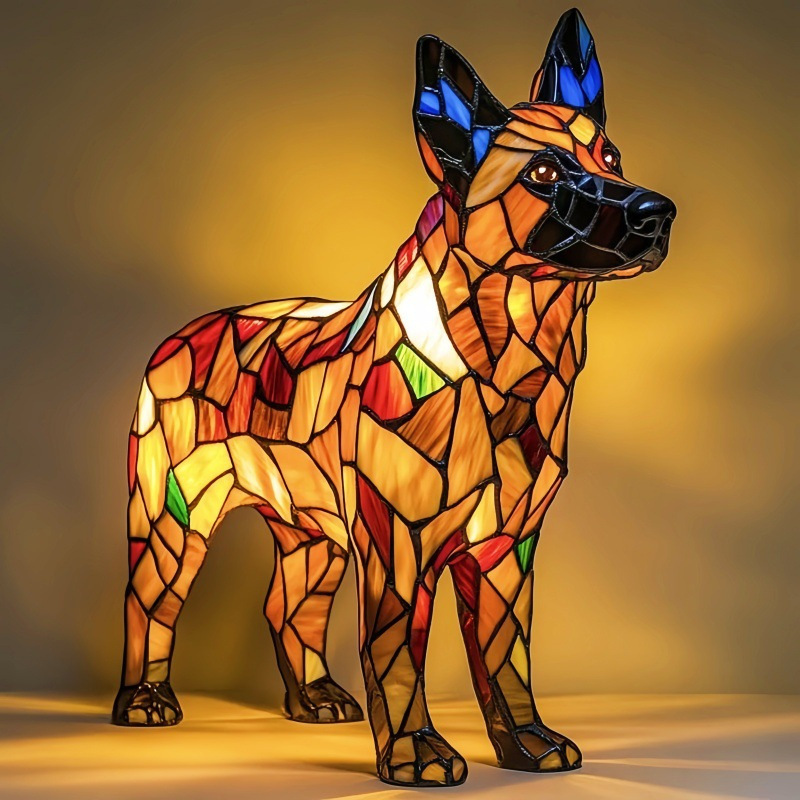 Dog Puppy Resin Colorful Lamp Series Art Night Light Gift