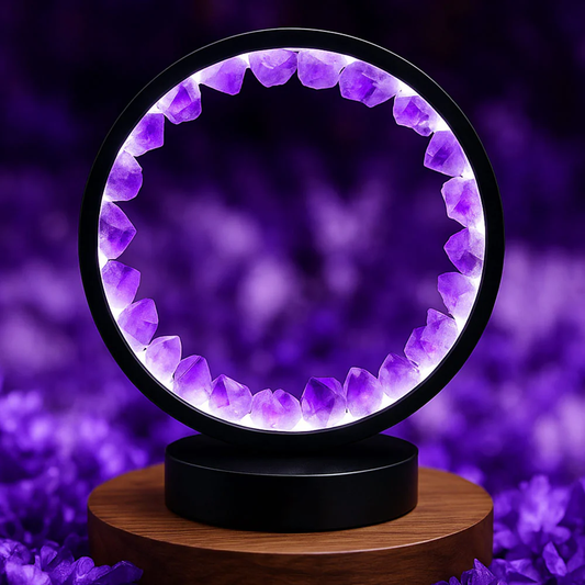 Amethyst Energy Crystal Cluster Ring Light Circle of Calm Healing Inner Peace