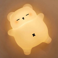 Veilleuse LED en silicone souple et confortable en forme d'ours respirant - Cadeau idéal pour les enfants et les filles
