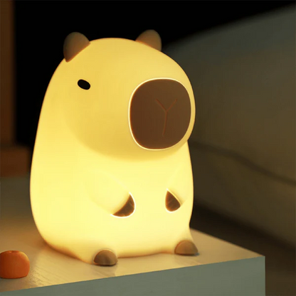 Sleeping Capybara Breathing Squishy Silicone Companion Sound LED Night Light Perfect Gift