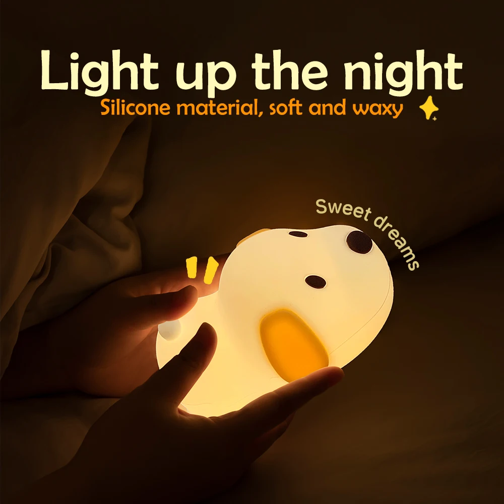 Puppy Silicone Squishy Night Light Gift Cute Droopy Ears and Cozy for Decor Perfect Gift