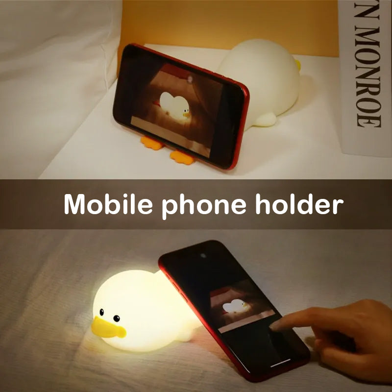 Cute Duck Silicone Squishy Night Light Soft Animal Lamp for Bedroom Perfect Gift