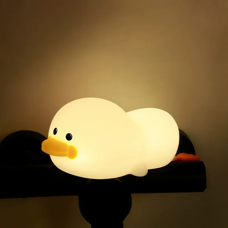Cute Duck Silicone Squishy Night Light Soft Animal Lamp for Bedroom Perfect Gift