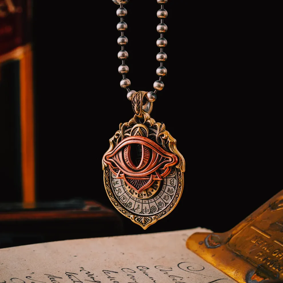 Tarot & All-Seeing Eye Wheel – Unveil the Mysteries of Fate Pendant