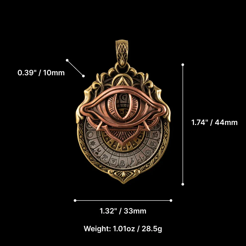 Tarot & All-Seeing Eye Wheel – Unveil the Mysteries of Fate Pendant
