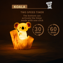 Huggwaii Mini Koala on Tree Branch Silicone Squishy Night Light Cute Perfect Gift