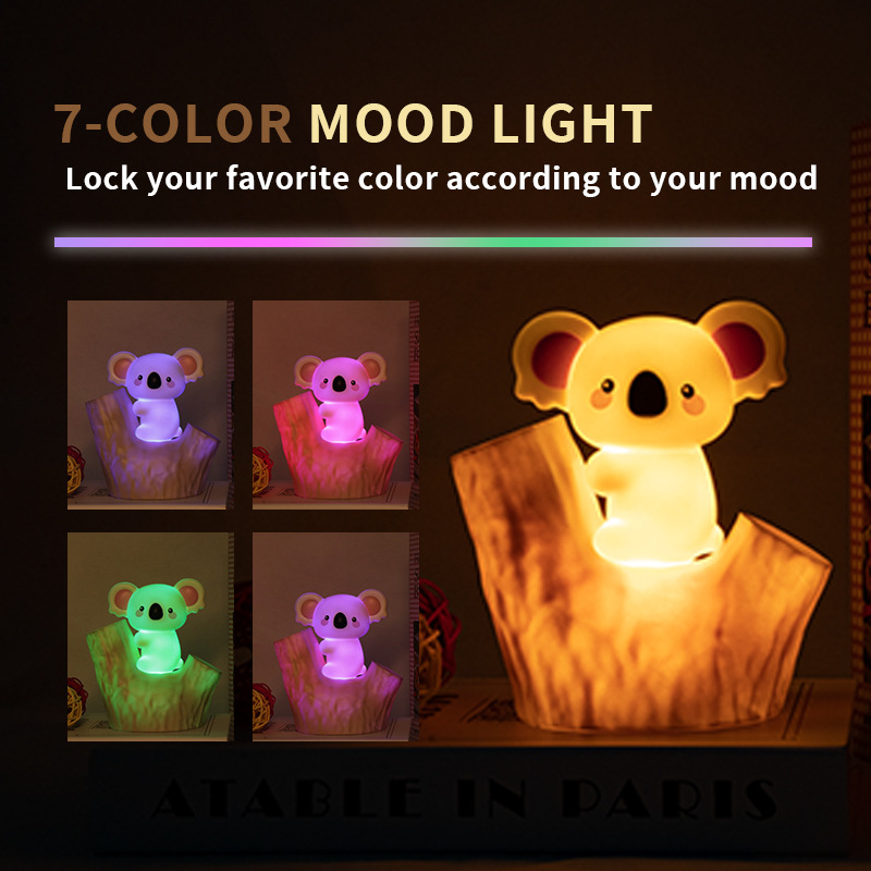 Huggwaii Mini Koala on Tree Branch Silicone Squishy Night Light Cute Perfect Gift
