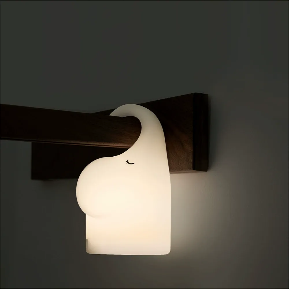 Huggwaii Elephant Silicone Night Light with Long Trunk Handheld Hangable Infrared Sensor Perfect Gift