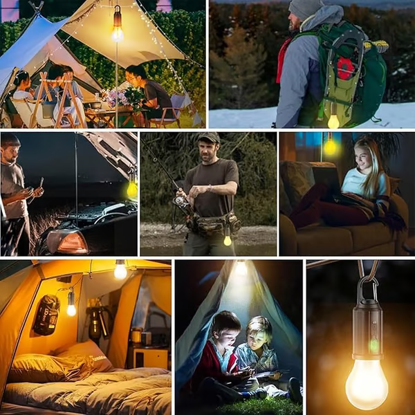Solar-Powered Portable Camping Lantern Tent Lights USB Rechargeable Led Lamp