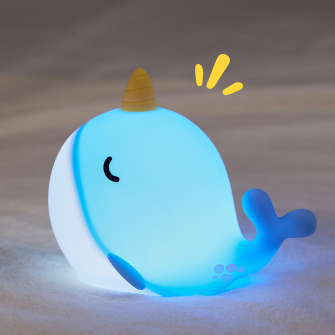 Unicorn Whale Silicone Squishy Night Light