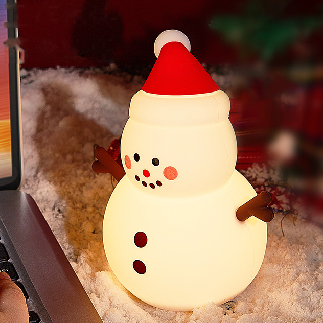 Cute Snowman Silicone Squishy Night Light Perfect Gift Christmas Decor