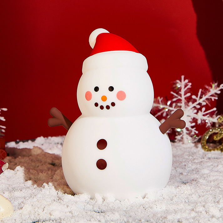 Cute Snowman Silicone Squishy Night Light Perfect Gift Christmas Decor