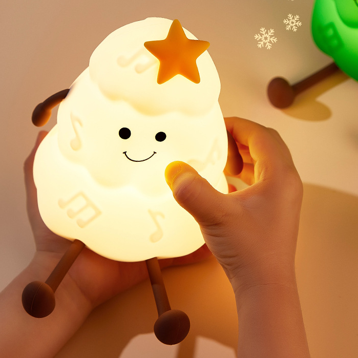 Tree Christmas Edition Silicone Squishy Night Light Holiday Glow Gift-Ready Seasonal