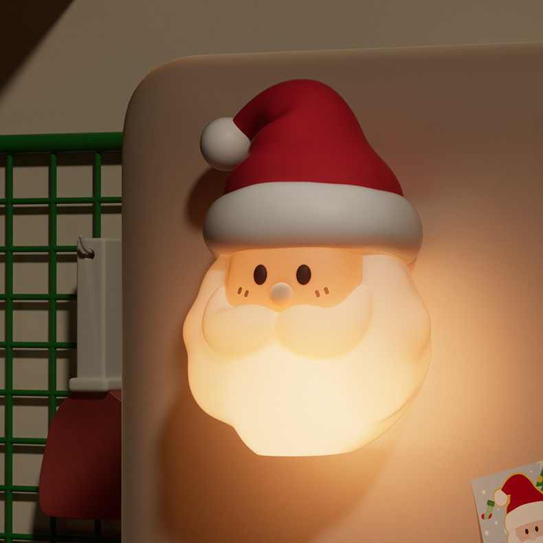 Santa Claus Christmas Edition Silicone Squishy Night Light Holiday Glow Gift-Ready Seasonal