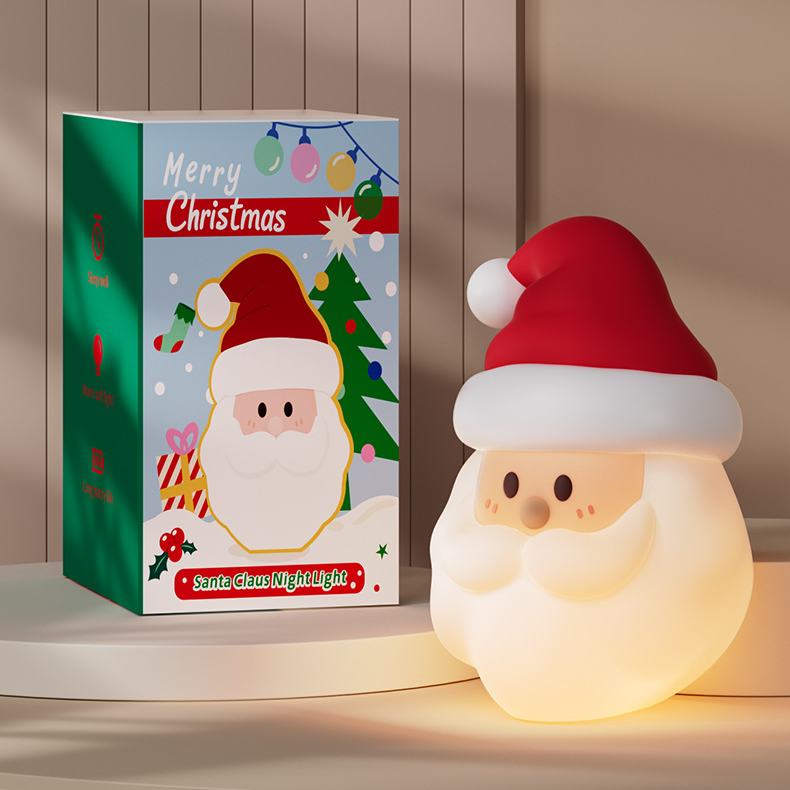 Santa Claus Christmas Edition Silicone Squishy Night Light Holiday Glow Gift-Ready Seasonal