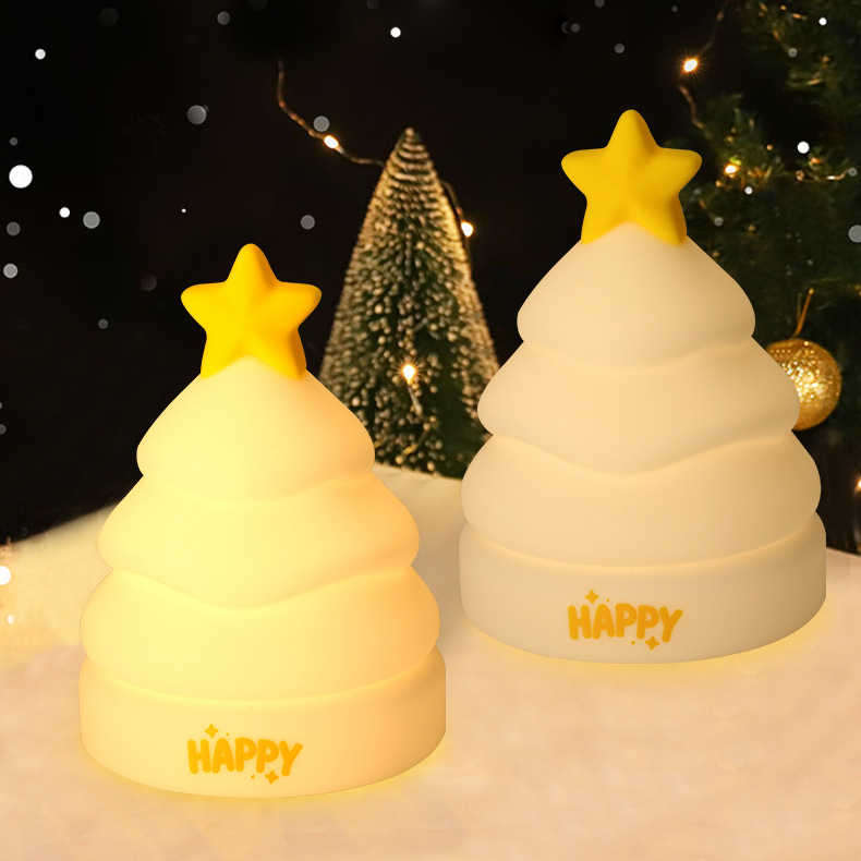 Star Tree Christmas Edition Silicone Squishy Night Light Holiday Glow Gift-Ready Seasonal