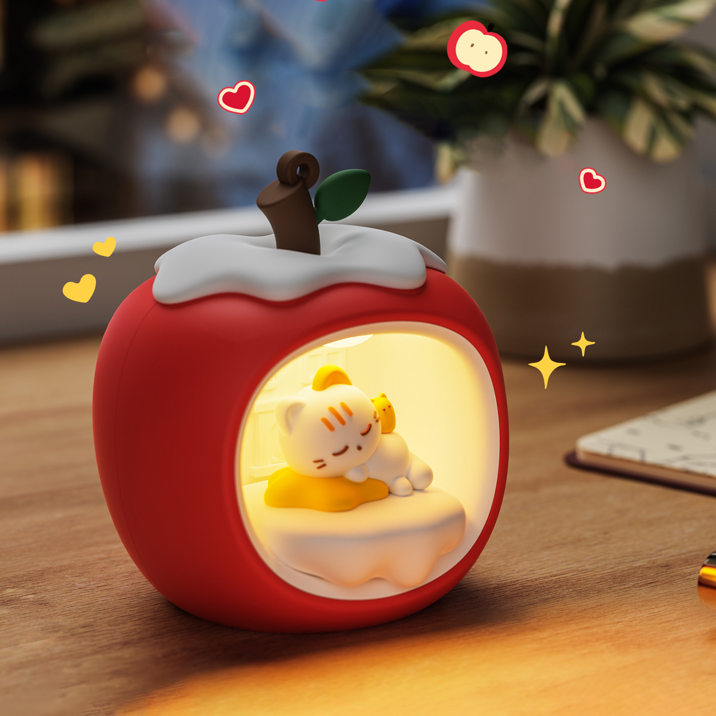 Apple House Christmas Edition Night Light Holiday Glow Gift-Ready Seasonal