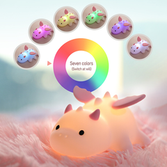 Veilleuse LED en silicone souple en forme de bébé dragon – Cadeau idéal pour les enfants et les filles