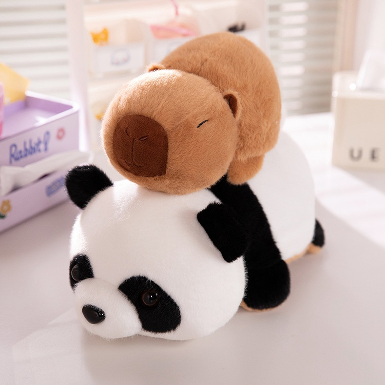Reversible Capy & Panda Plush Pillow, Flip for Fun & Cozy Comfort, Perfect Gift