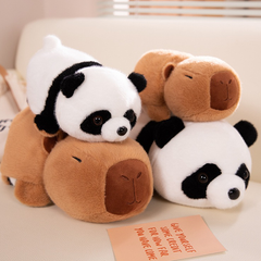 Reversible Capy & Panda Plush Pillow, Flip for Fun & Cozy Comfort, Perfect Gift