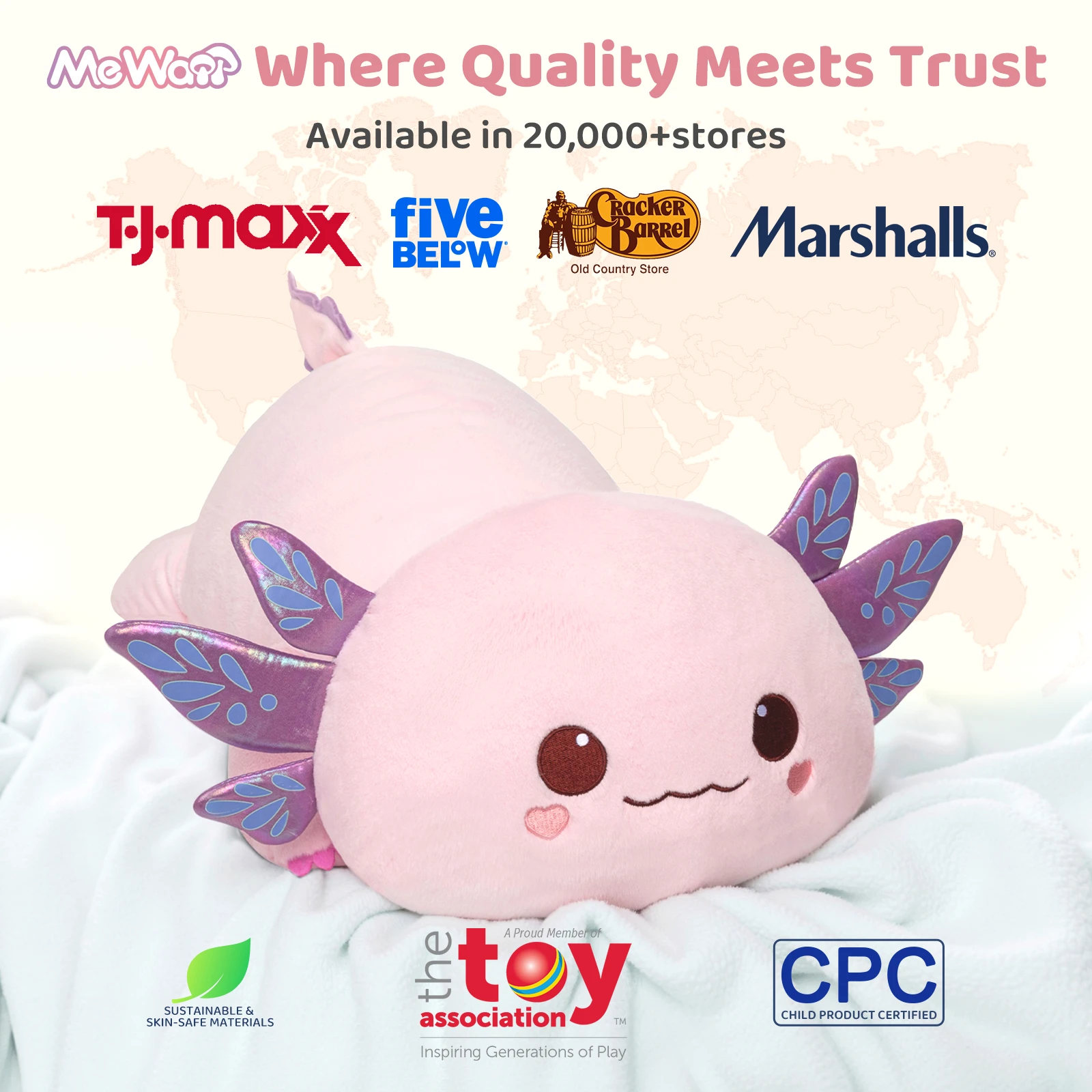 MeWaii® Weighted Stuffed Animals 4.0 Lbs – Axolotl Plush, Microwavable Plush Heating Pad for Removable Inner Pad, Gift for Kids & Adults