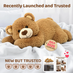 Mewaii® 5lbs Brown Bear Weighted Stuffed Animal  – Microwavable Plush Heating Pad for Removable Inner Pad, Best Gift Kids & Adults