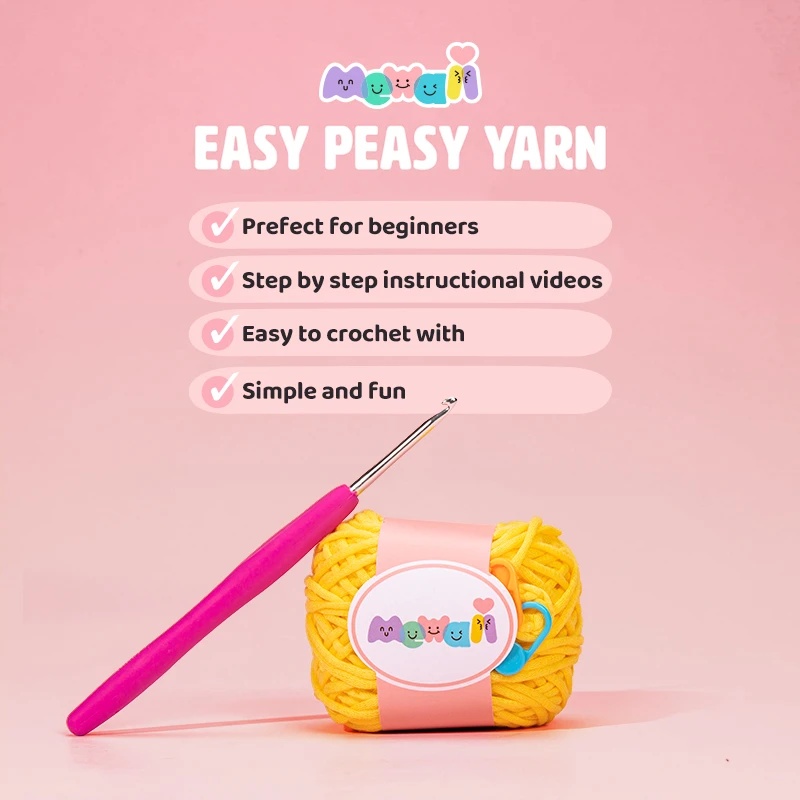 MeWaii® Crochet 3Pcs Highland Cattle Crochet Kit for Beginners with Easy Peasy Yarn