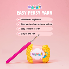 MeWaii® Crochet 3Pcs Highland Cattle Crochet Kit for Beginners with Easy Peasy Yarn