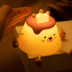 Caramel Pudding Bear Silicone Squishy Night Light Cute LED Lamp Perfect Gift